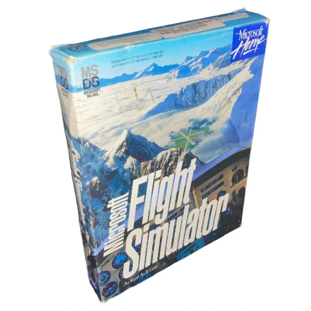 VTG 1993 Microsoft home flight simulator MS DOS pc video big box game
